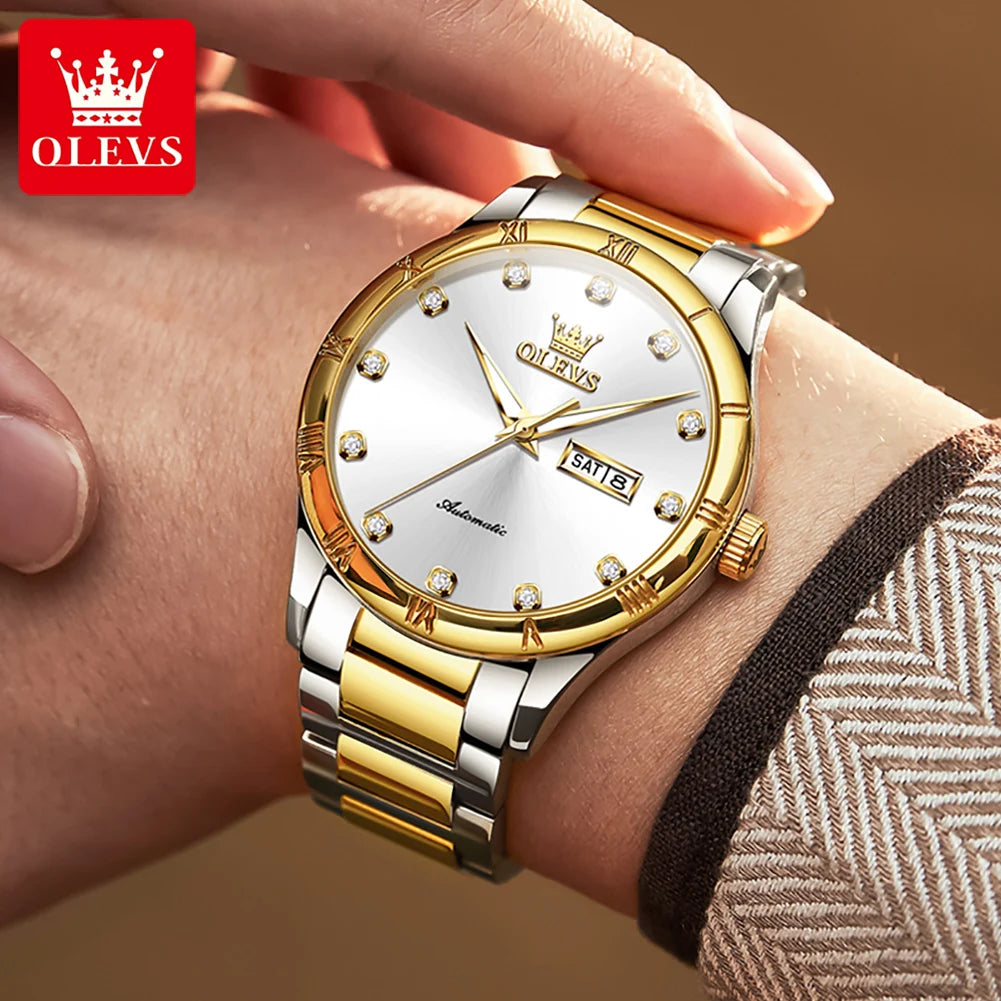 OLEVS Men's Watches - Festive Collection - Embellish Gold Jewelry & Diamond