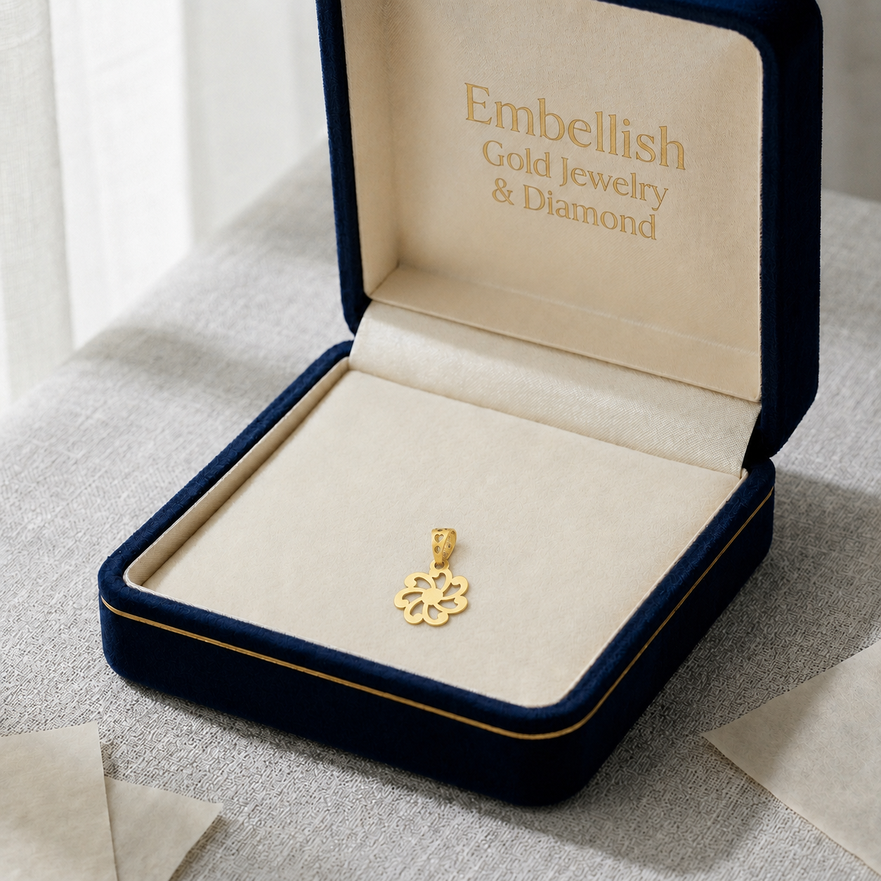 18k Gold Flower Wind Style Pendant