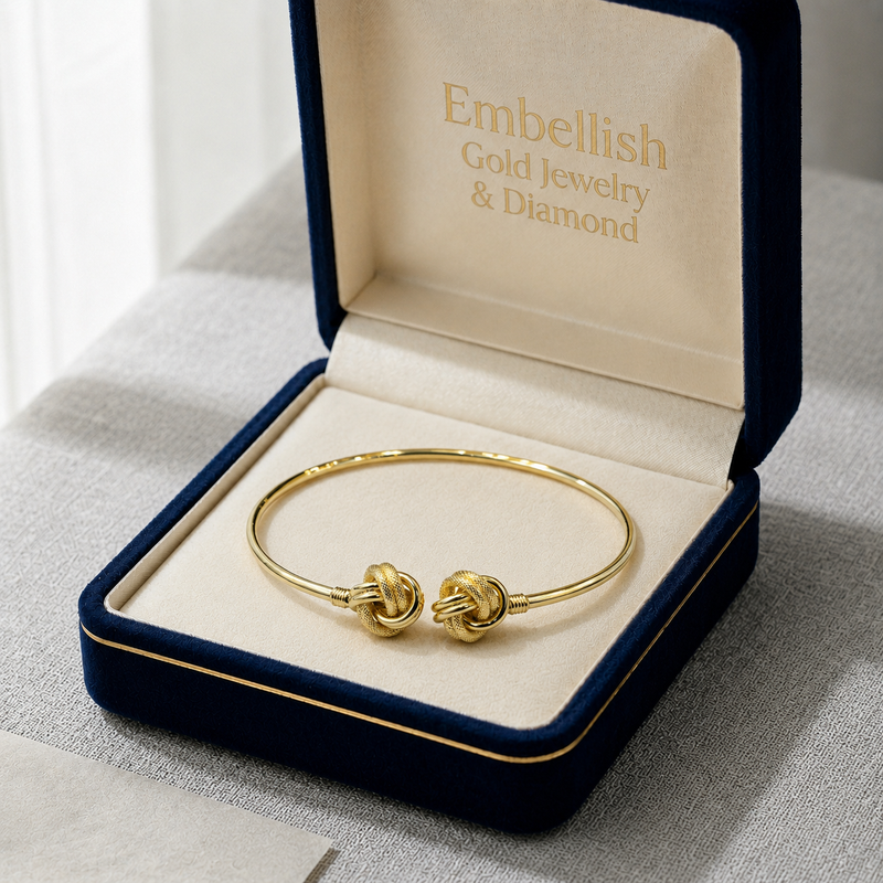 18k Gold Cinnamon Bangle - 18k Gold Bangle - Embellish Gold Jewelry & Diamond