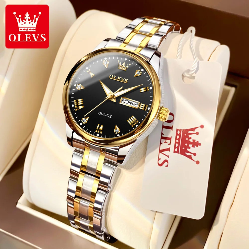 OLEVS 5563 New Fashion Women Quartz Watch - Olevs - Embellish Gold Jewelry & Diamond