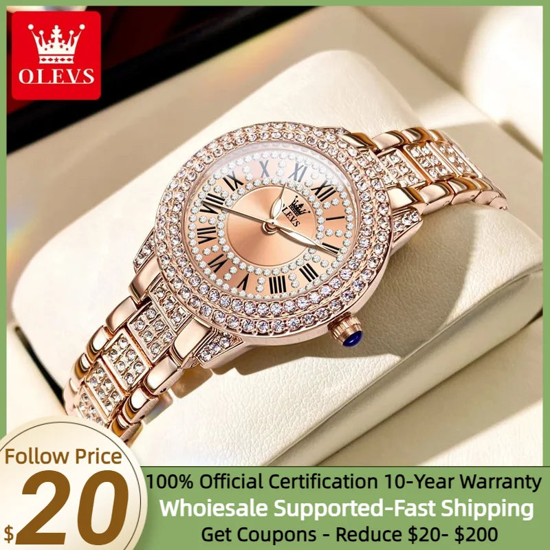 OLEVS 9943 Original Diamond Watch for Women - Olevs - Embellish Gold Jewelry & Diamond