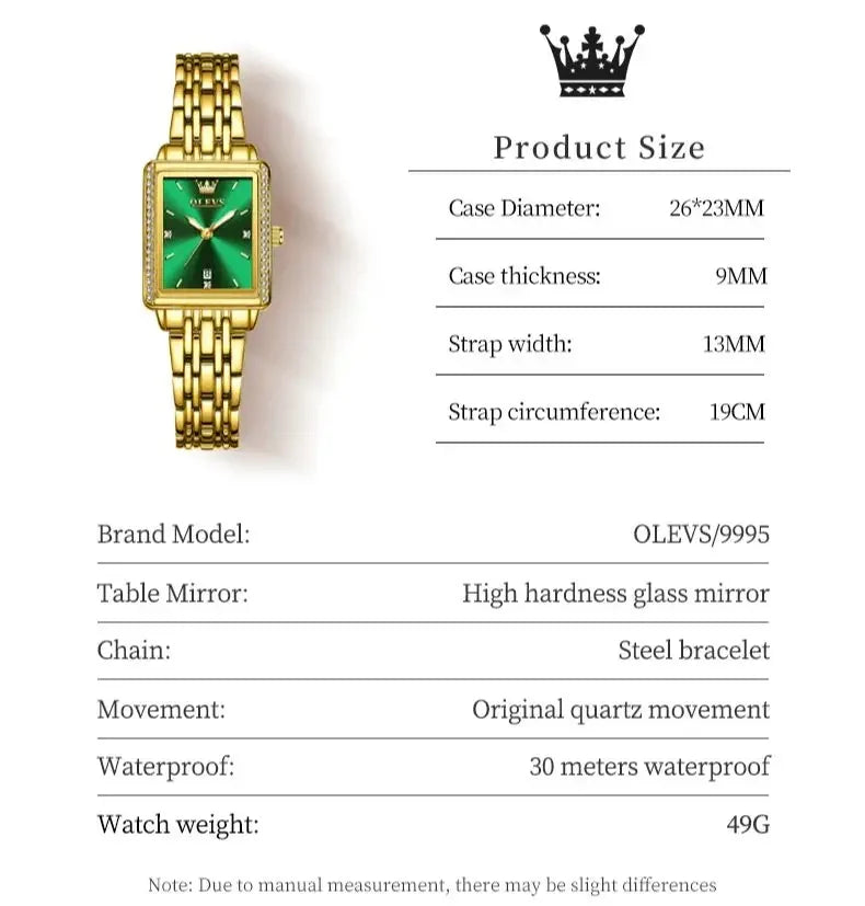 OLEVS 9995 Elegant Quartz Ladies Womens - Olevs - Embellish Gold Jewelry & Diamond