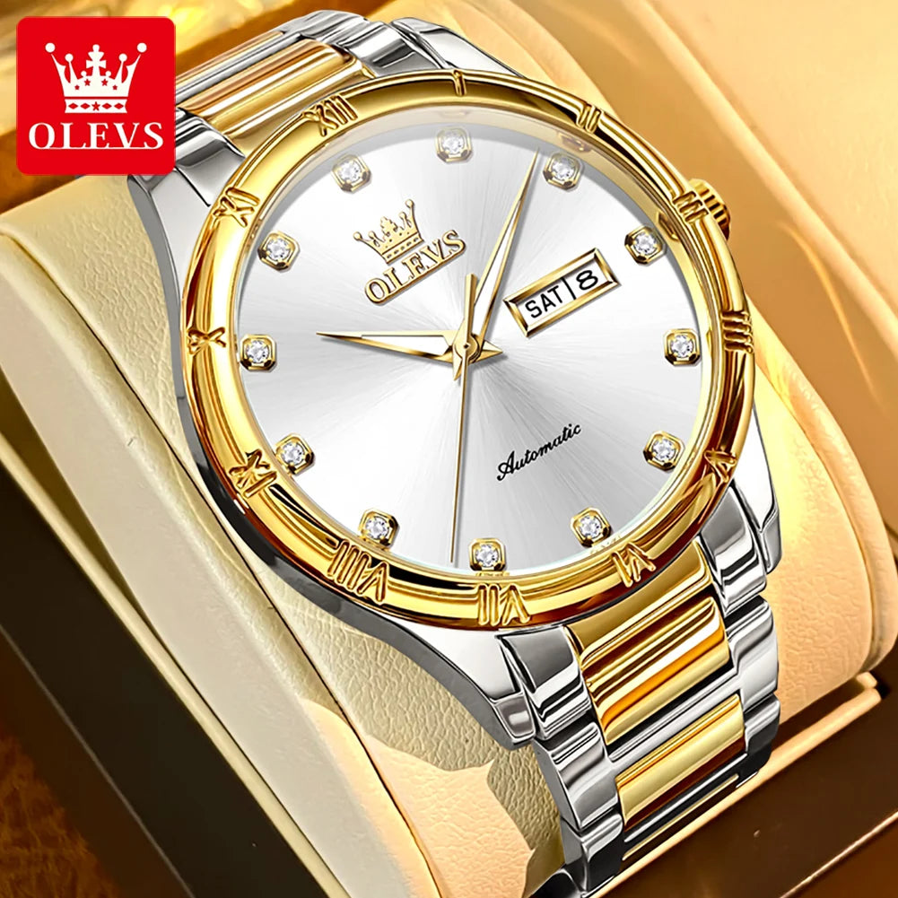 OLEVS Men's Watches - Festive Collection - Embellish Gold Jewelry & Diamond