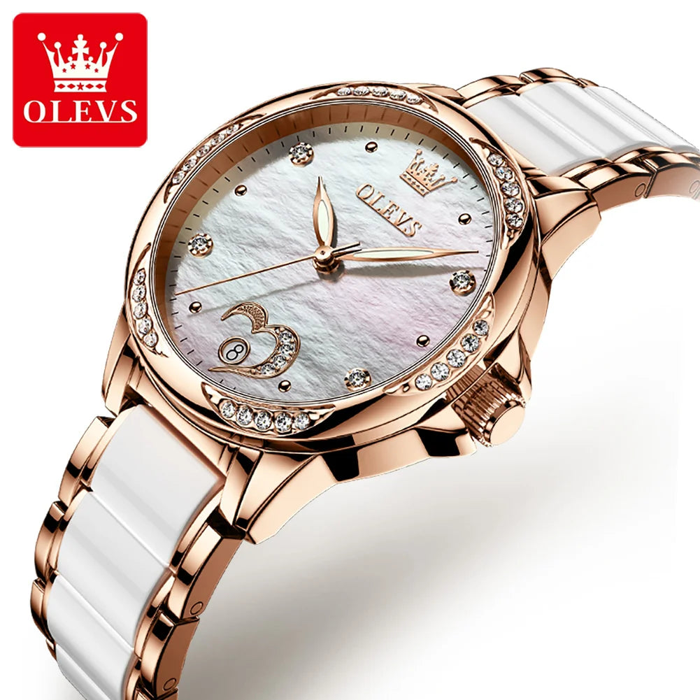 OLEVS Elegant Fashion Women's Watches - Festive Collection - Embellish Gold Jewelry & Diamond