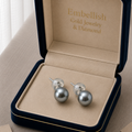 925 Original Pearl Silver Earrings Grey