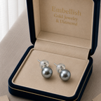 925 Original Pearl Silver Earrings Grey