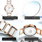 OLEVS 5877 Luxury Stainless Steel Watch for Women