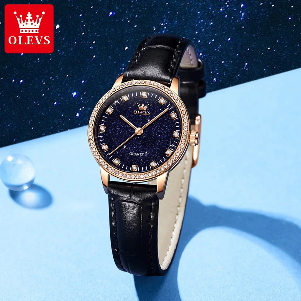 OLEVS Brand Fashion Starry Sky Quartz Watch for Women - Olevs - Embellish Gold Jewelry & Diamond