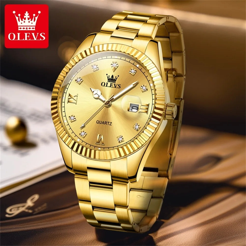 OLEVS Brand Men's Watch - Olevs - Embellish Gold Jewelry & Diamond