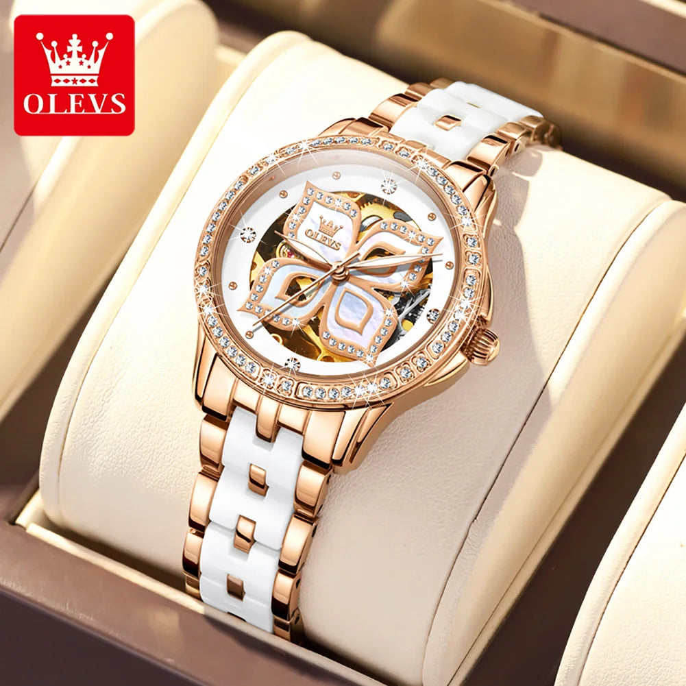 OLEVS Elegant Fashion Women's Watches - Festive Collection - Embellish Gold Jewelry & Diamond