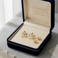 18K Real Gold Star Earrings