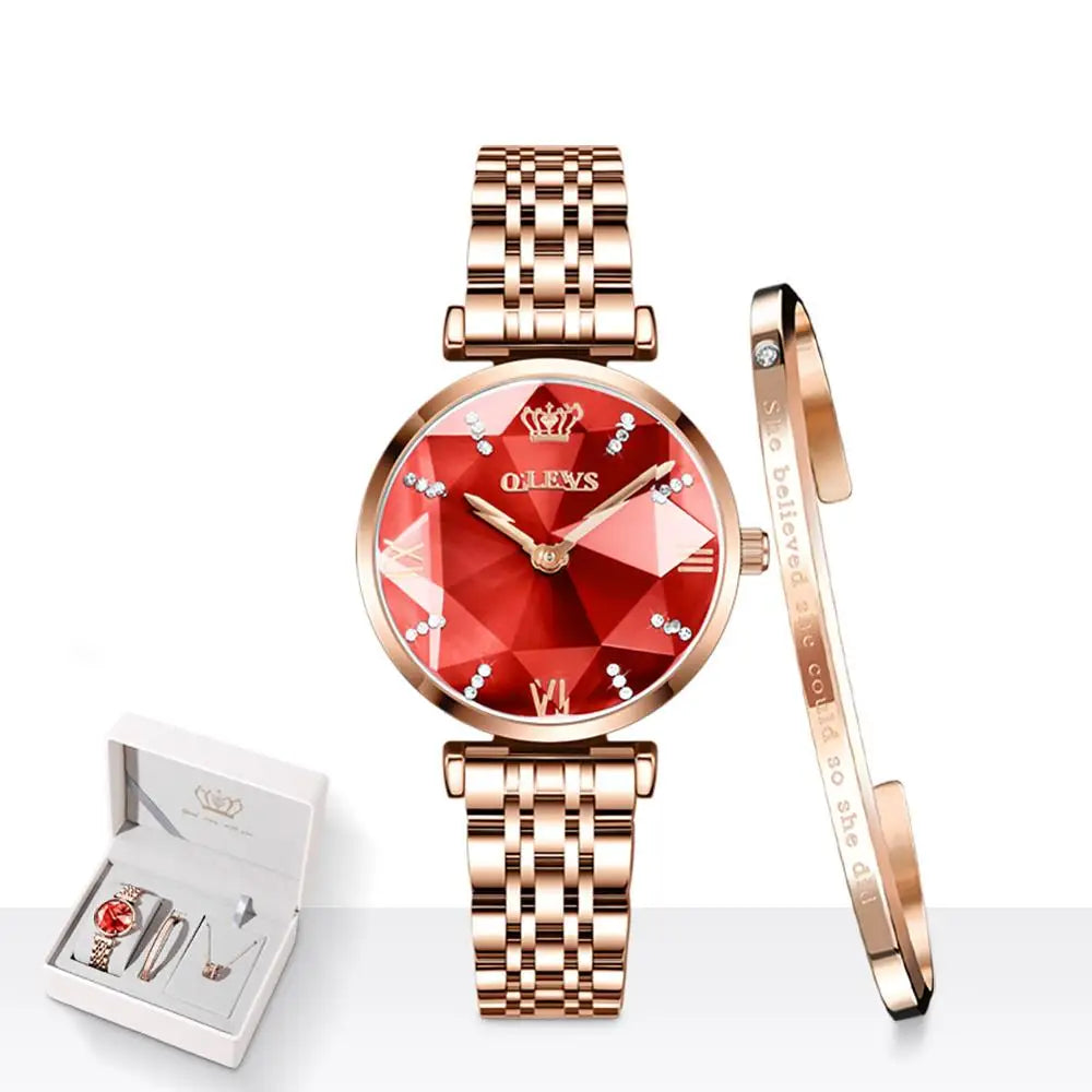 OLEVS New Women Luxury Jewel Quartz Watches - Olevs - Embellish Gold Jewelry & Diamond