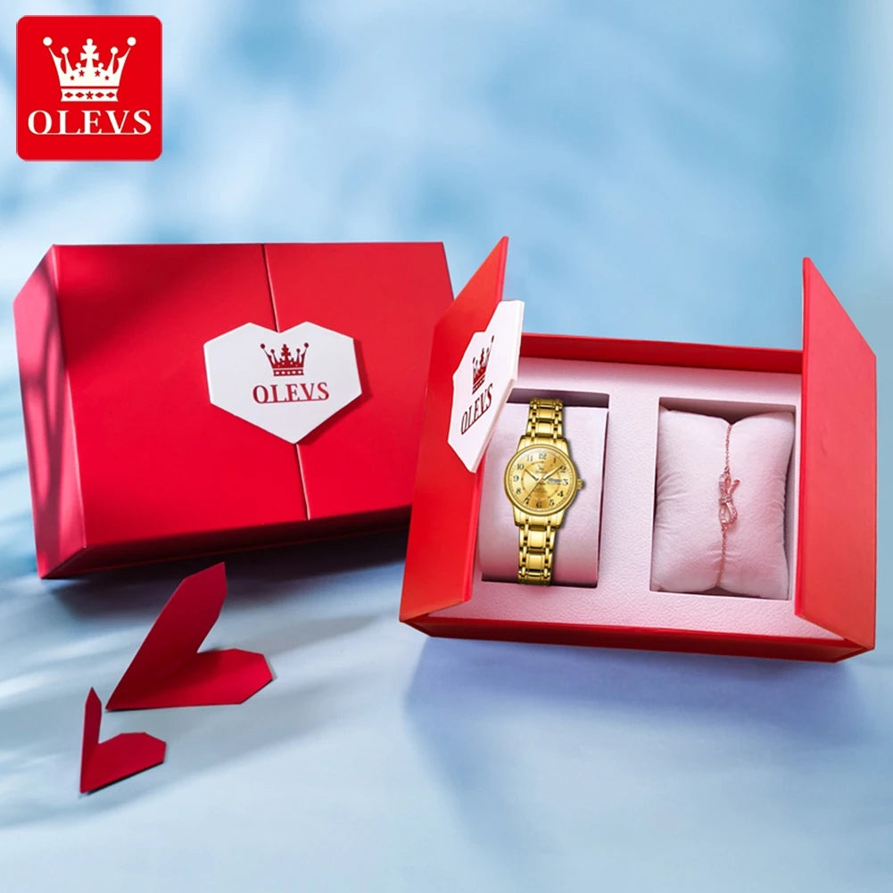 OLEVS 2891 Luxury Brand Fashion Women's Watches - Olevs - Embellish Gold Jewelry & Diamond