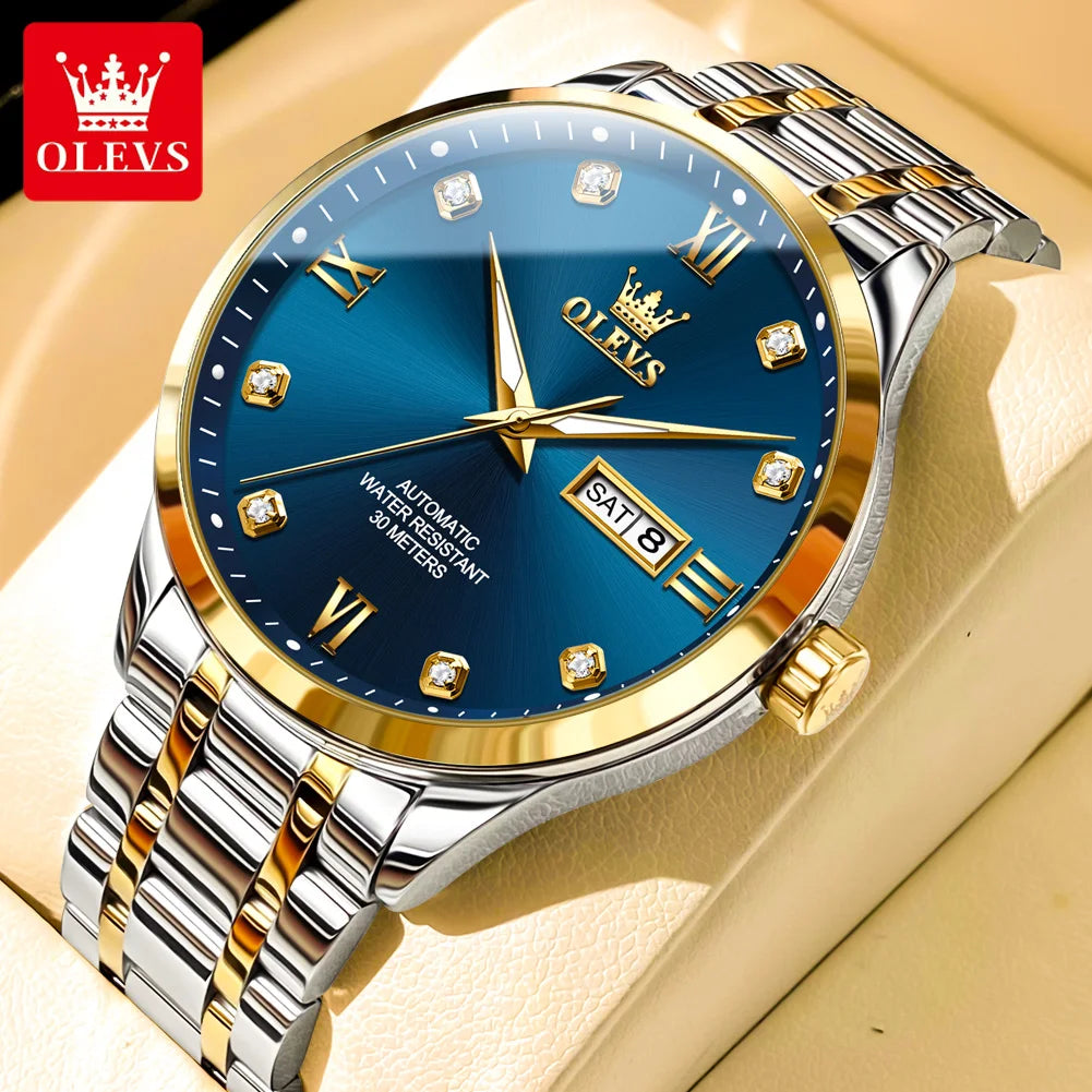 OLEVS Top Brand Men's Watches - Festive Collection - Embellish Gold Jewelry & Diamond