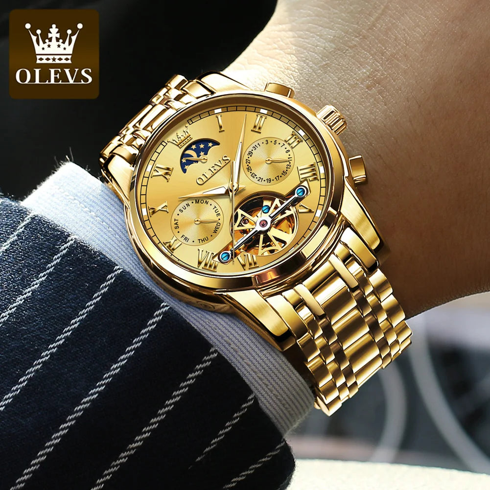 OLEVS 6617 Men's Classic Mechanical Watch - Olevs - Embellish Gold Jewelry & Diamond