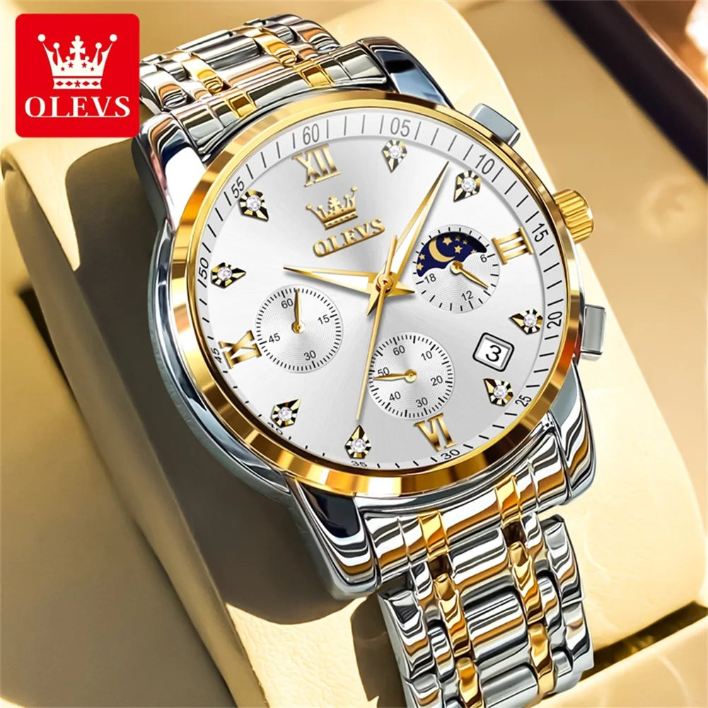 OLEVS 2858 Quartz Watch for Men - Olevs - Embellish Gold Jewelry & Diamond