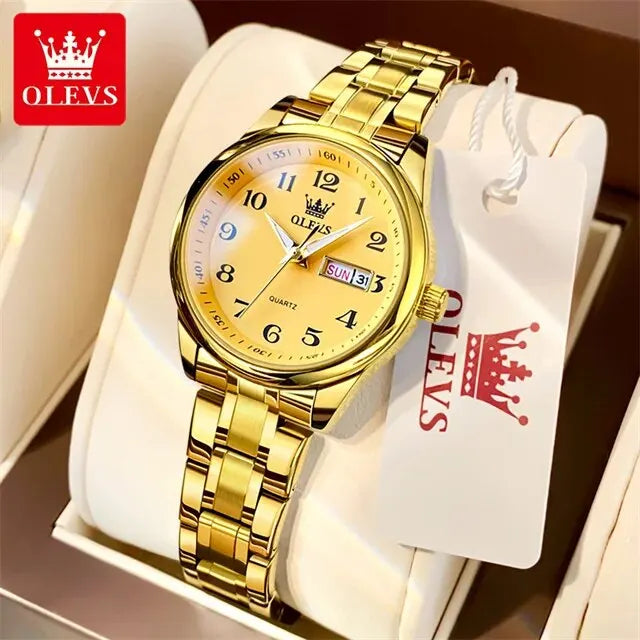 OLEVS 5567 Luxury Quartz Watch for Women - Olevs - Embellish Gold Jewelry & Diamond