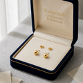 18K Gold Football Screw Earrings