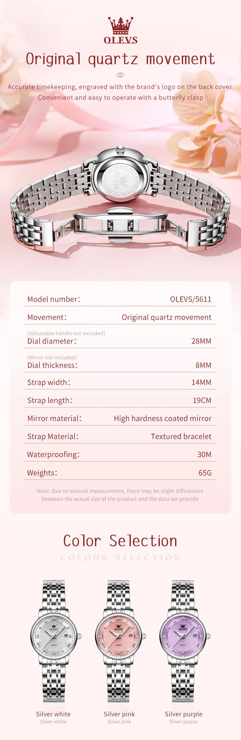 OLEVS 5611 Original Quartz Watch for Ladies