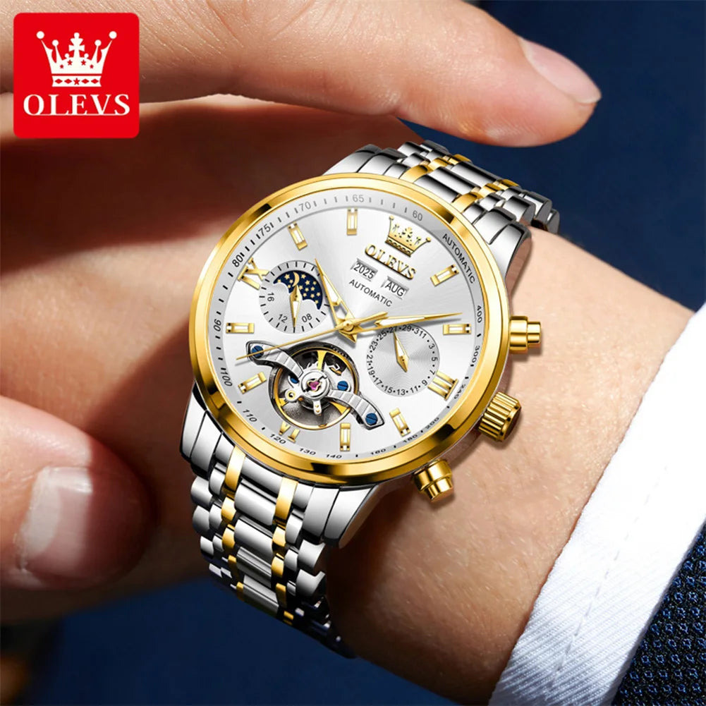 OLEVS Luxury Business Men's Watches - Festive Collection - Embellish Gold Jewelry & Diamond