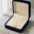 18k Gold 3 Layer Butterfly Ball Necklace