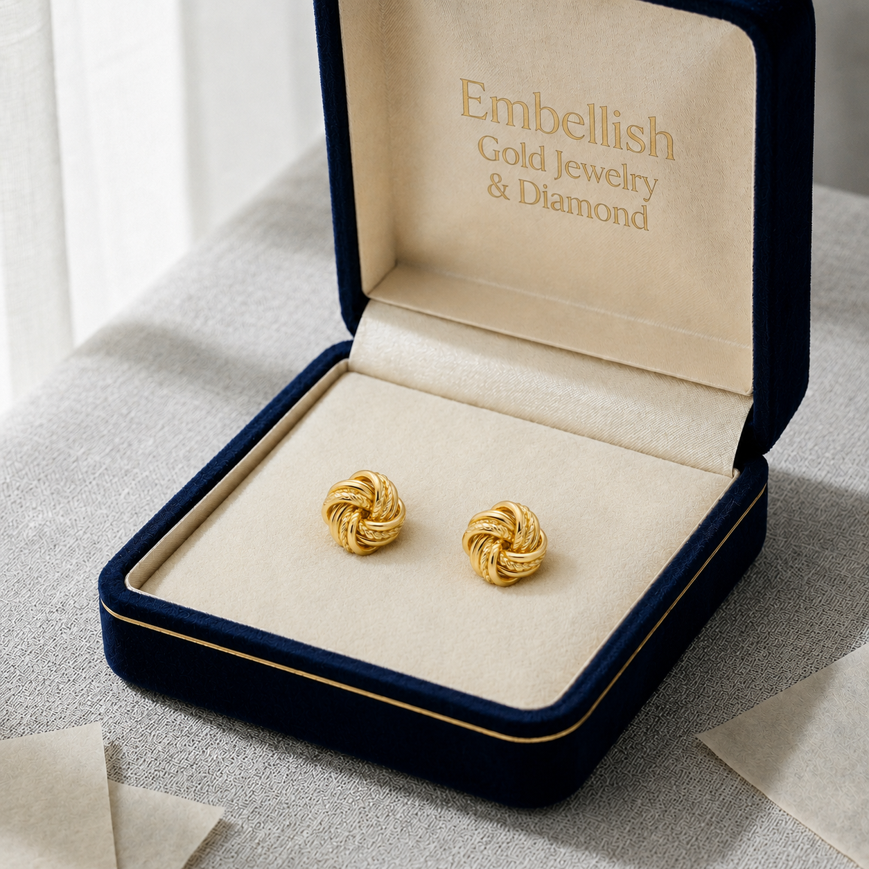 18k Gold Cinnamon Earrings - 18k Gold Earrings - Embellish Gold Jewelry & Diamond
