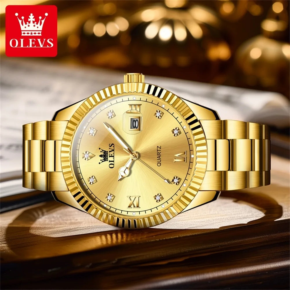 OLEVS 3623 Top Brand Quartz Man Watch - Olevs - Embellish Gold Jewelry & Diamond