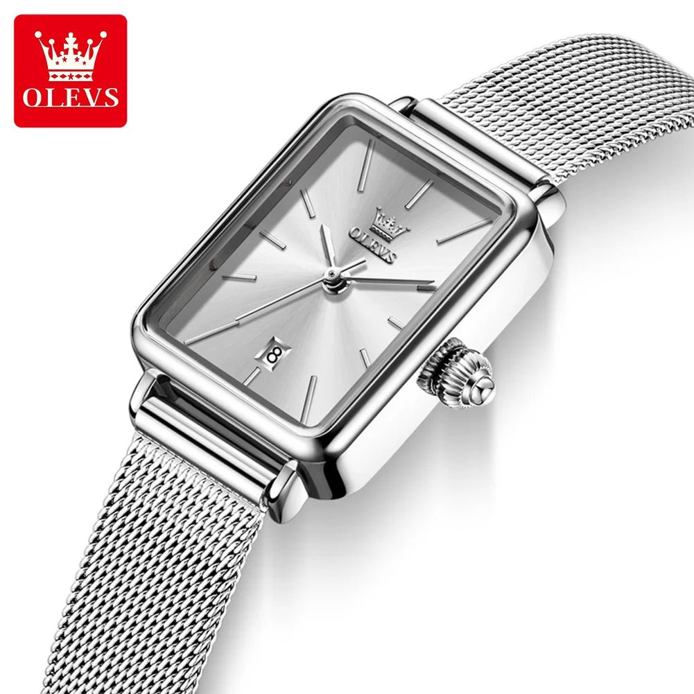 OLEVS 3692 Quartz Wristwatch Gifts Fashion Vintage Square Ultra Thin Ladies Watches