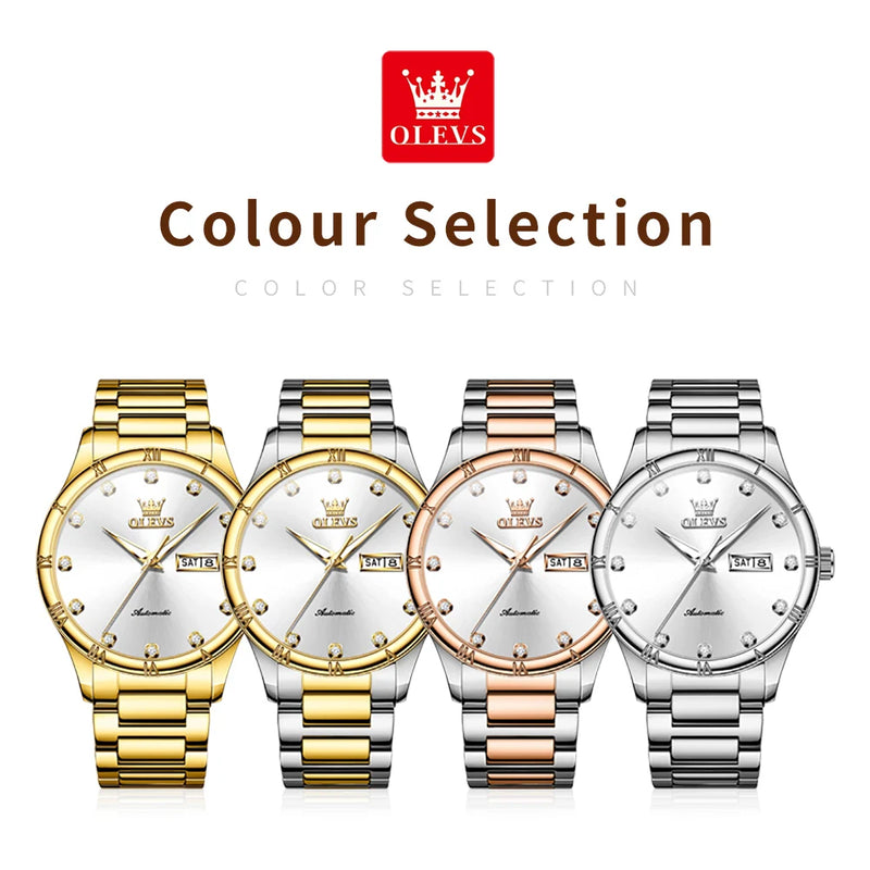 OLEVS 7030 Man Watch - مجموعة احتفالية - Embellish Gold Jewelry & Diamond