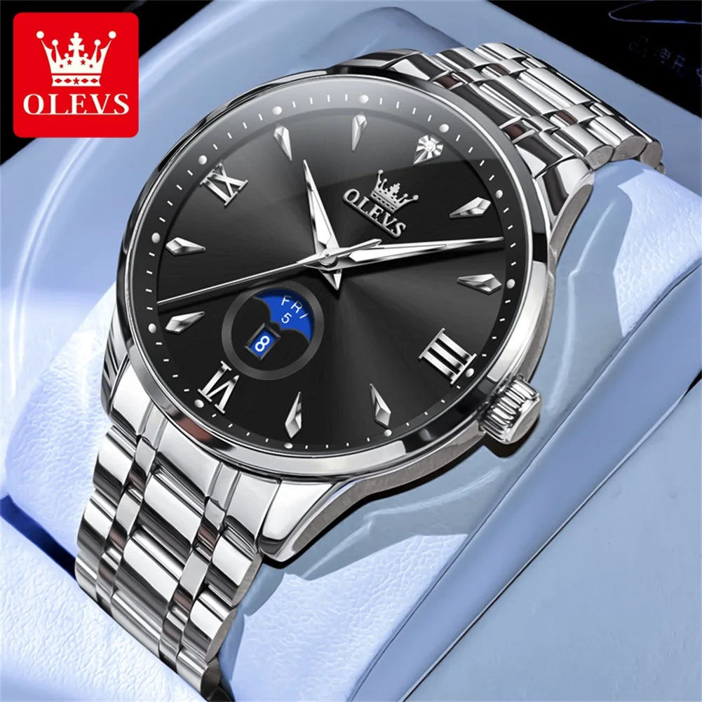 OLEVS Moon Phase men's watches - Olevs - Embellish Gold Jewelry & Diamond
