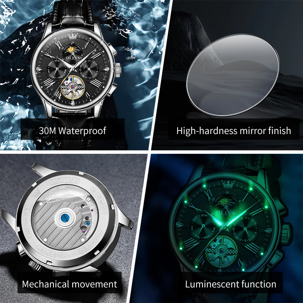 OLEVS Mens Watch - Festive Collection - Embellish Gold Jewelry & Diamond
