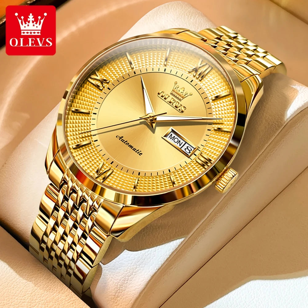 OLEVS 6657 Imported Automatic Movement Men's Watches - Olevs - Embellish Gold Jewelry & Diamond