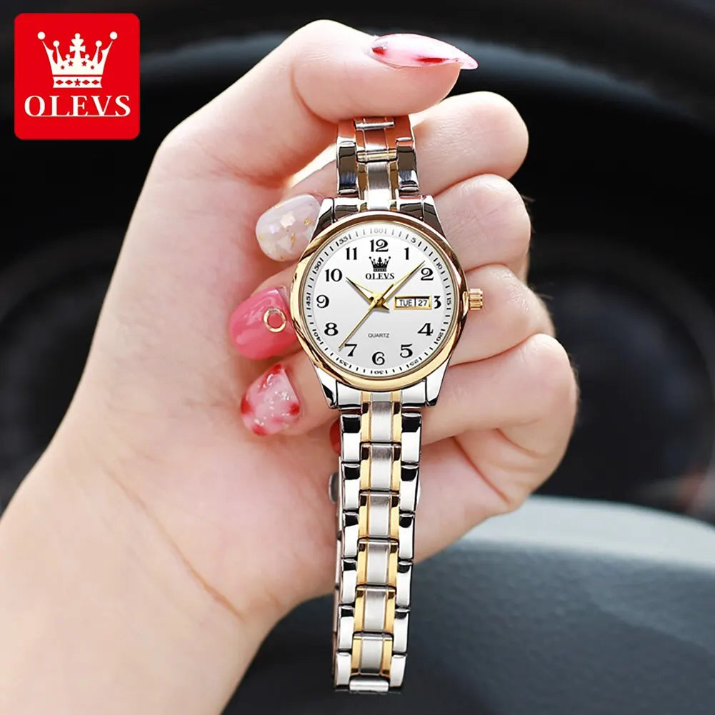 OLEVS Luxury Quartz Watch for Women - Olevs - Embellish Gold Jewelry & Diamond