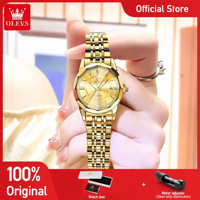 OLEVS 9977 Women Watch - Olevs - Embellish Gold Jewelry & Diamond