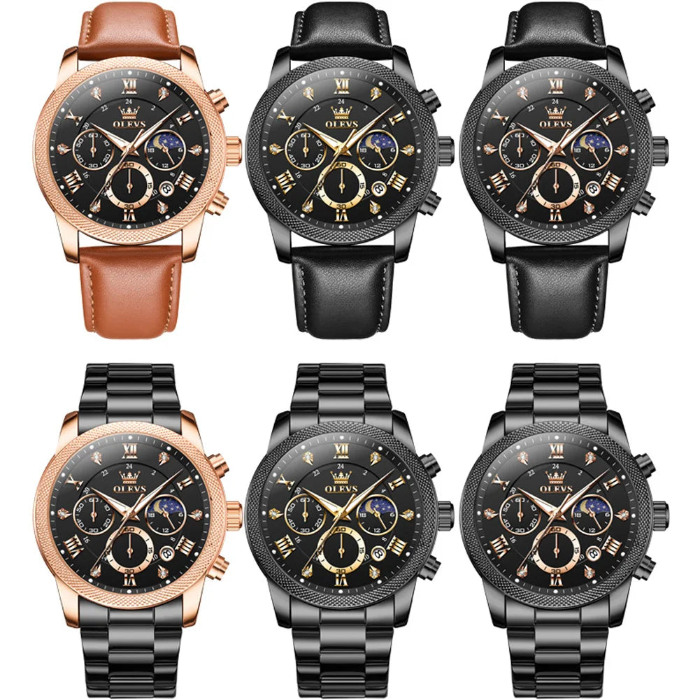 OLEVS Original Fashion Men's Watches - Olevs - Embellish Gold Jewelry & Diamond