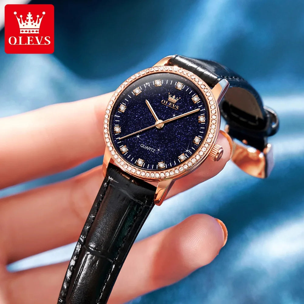 OLEVS Brand Fashion Starry Sky Quartz Watch for Women - Olevs - Embellish Gold Jewelry & Diamond