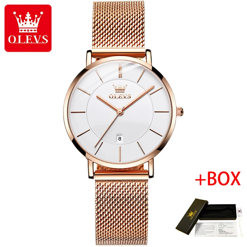 OLEVS Fashion Ultra Thin Womens Watches - Olevs - Embellish Gold Jewelry & Diamond