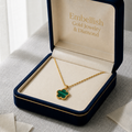18k Gold Green Star Necklace