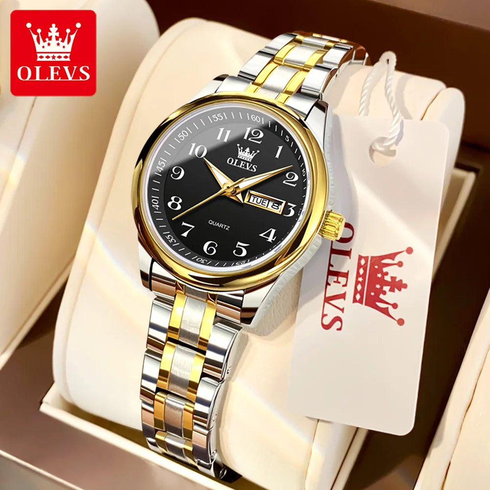 OLEVS Brand Luxury Gold Quartz Watch for Womens - Olevs - Embellish Gold Jewelry & Diamond