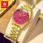 OLEVS Brand Luxury Gold Watch For Woman