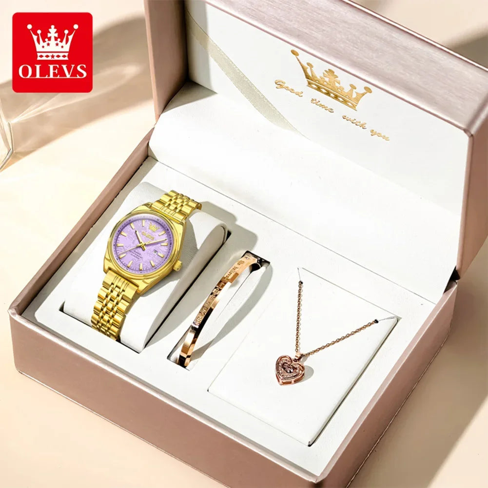 OLEVS New 3703 Watches Woman - Festive Collection - Embellish Gold Jewelry & Diamond