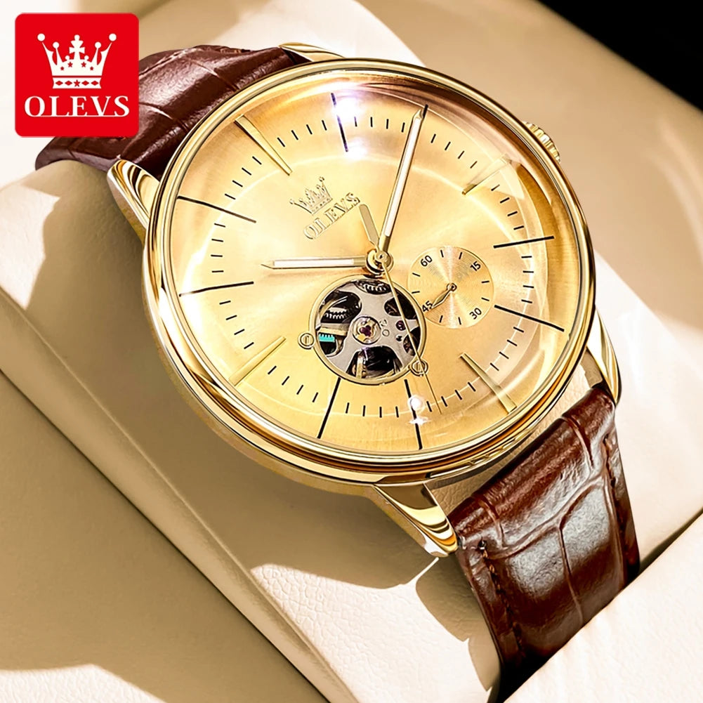 OLEVS Casual Fashion Men's Watches - Festive Collection - Embellish Gold Jewelry & Diamond
