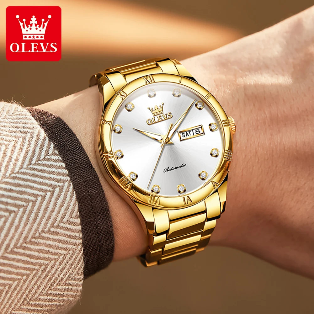 OLEVS Men's Watches - Festive Collection - Embellish Gold Jewelry & Diamond