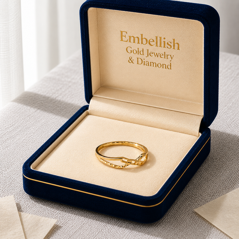 18k Gold X Inspired Ring - 18k Gold Ring - Embellish Gold Jewelry & Diamond