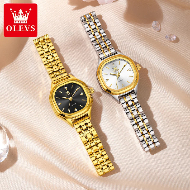OLEVS 5888 Ladies Watches - مجموعة احتفالية - Embellish Gold Jewelry & Diamond