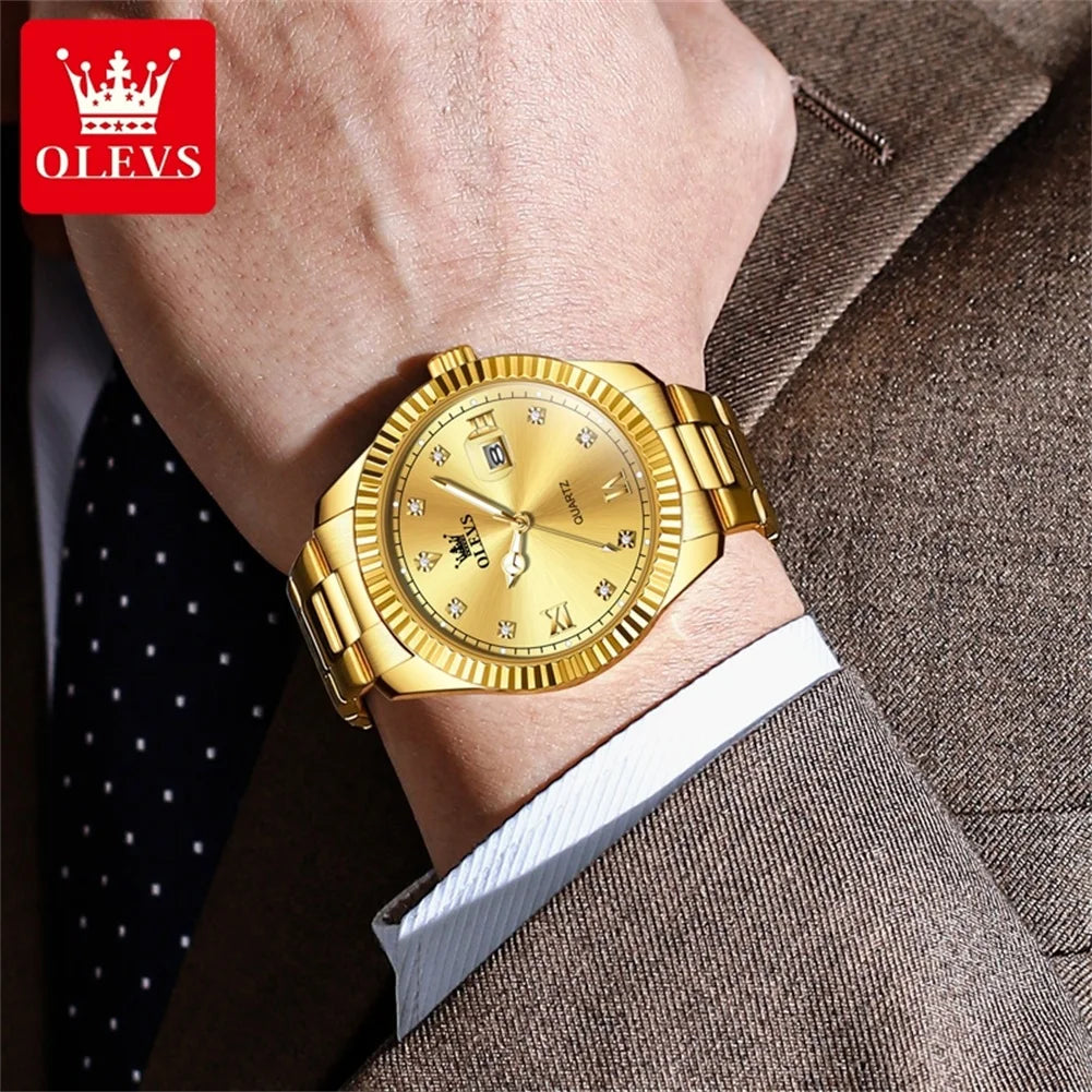 OLEVS 3623 Top Brand Quartz Man Watch - Olevs - Embellish Gold Jewelry & Diamond