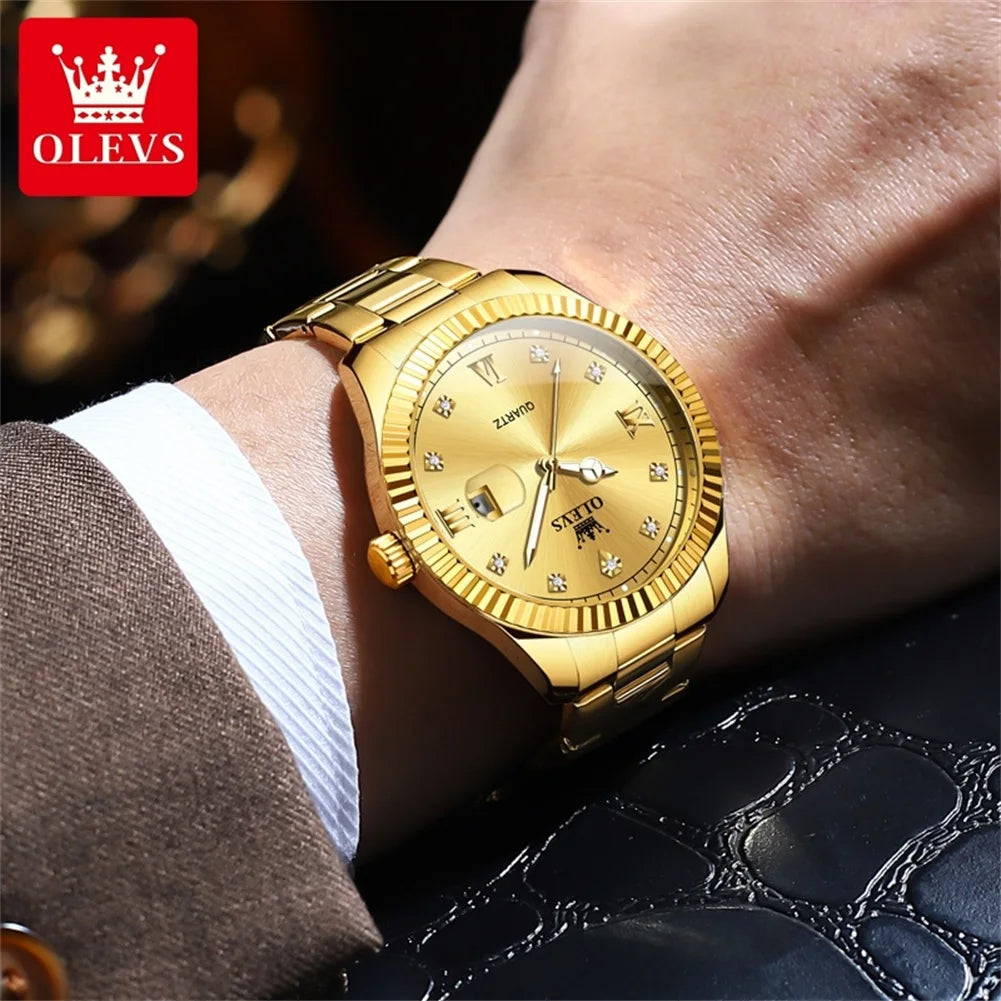 OLEVS 3623 Top Brand Quartz Man Watch - Olevs - Embellish Gold Jewelry & Diamond