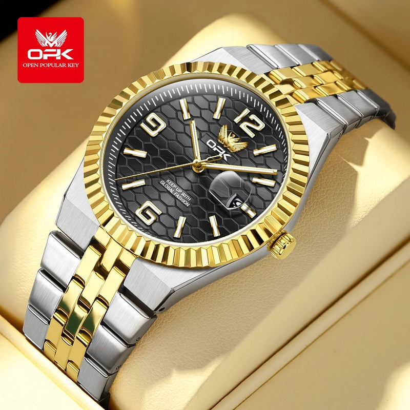 OPK 8186 Business Men's Watch - Olevs - Embellish Gold Jewelry & Diamond