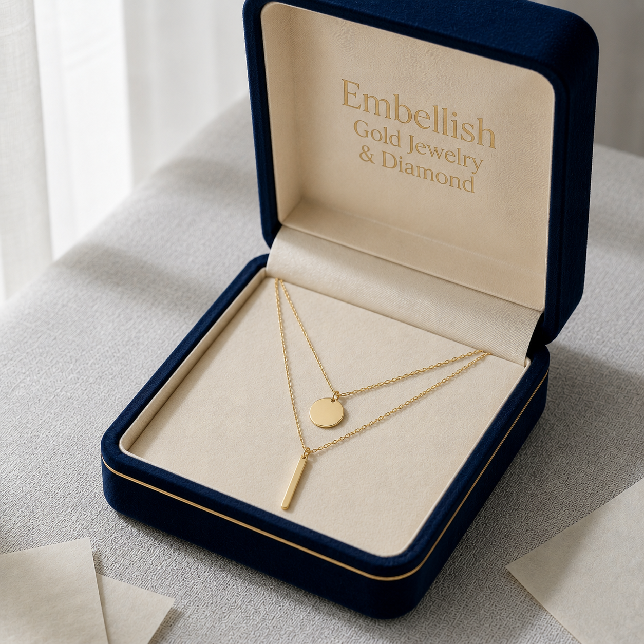 18k Gold 2 Pendant Design Necklace