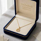 18K Real Gold Heart in Heart Necklace